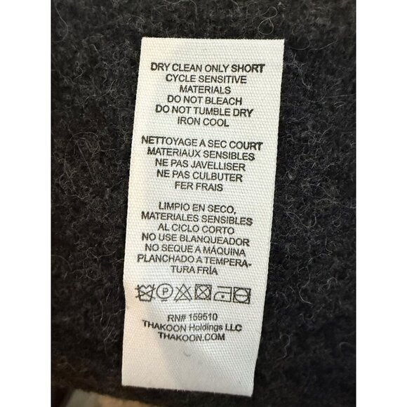 NWT Thakoon Womens Coat Hooded Wool Blend Charcoal Size XS - Picture 9 of 11